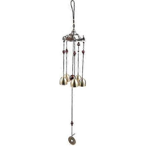 Carillon éolien en laiton massif, grandes cloches métalliques, décoration Feng Shui pour la maison et le jardin, à suspendre au toit-C