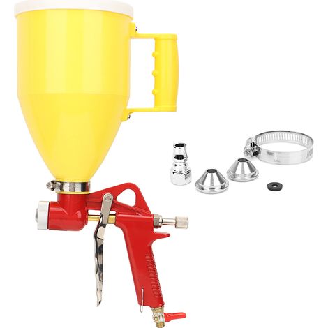3L pneumatische Trichter-Farbpistole zum Lackieren von Stein und wasserfesten Beschichtungen, Kunststoff-Trichter-Farbpistole, 4/6/8 mm Düse. (1/5)