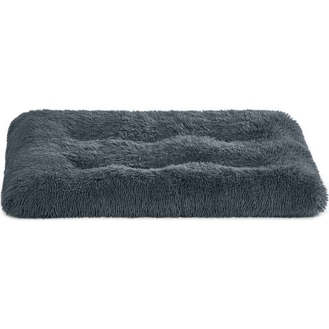 Panier pour Chien, Canapé, Lit pour Animaux, 95 x 60 cm, Rembourrage Moelleux, Lavable en Machine, Coussin pour Chien, Gris Foncé (1/5)