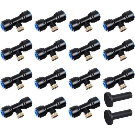 Système D'irrigation de Brumisateur Extérieur Kit,Buse Pulvérisation en Laiton pour Jardin,Atomiseur Buse,Avec 10 Buses Jardin Terrasse Patio Bricolage 15 Pcs (Blue) - (1/5)