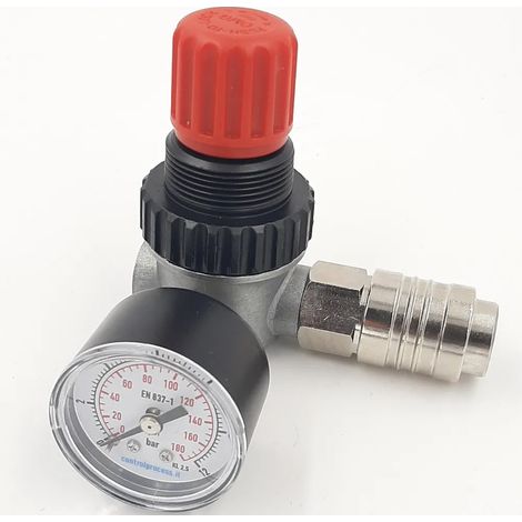 RIDUTTORE DI PRESSIONE DA 1/4" CON MANOMETRO (1/3)