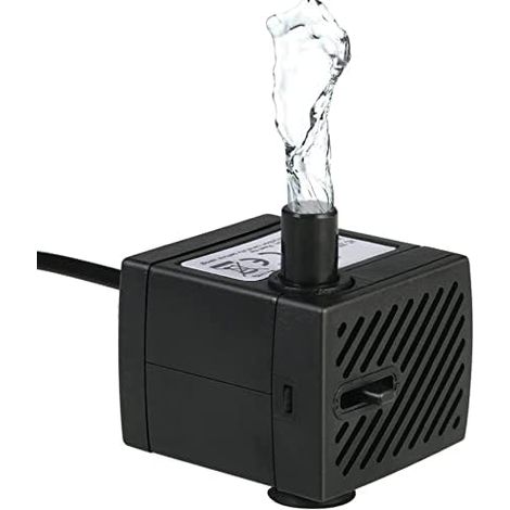 Tauchpumpe, ultraleise Mikro-Wasserpumpe, Mikro-Wasserpumpe mit 1 Düse, 2 Saugnäpfen und 50 cm Schlauch, verwendet für Aquarien, Springbrunnen, Fischtanks, sicher, sparsam, 3 W (EU) (1/5)