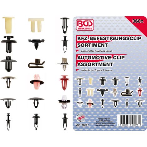 BGS Assortiment de clips de fixation automobiles pour Toyota & Lexus 360 pièces (1/5)