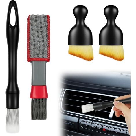 Lot de Brosse Nettoyage Voiture, 5 PCS Brosses de Nettoyage pour Détails Auto Interieur Multifonctionnelle Douces Anti-Rayures pour Élimination de la Poussière pour La Voiture Tableau De Bord (1/5)