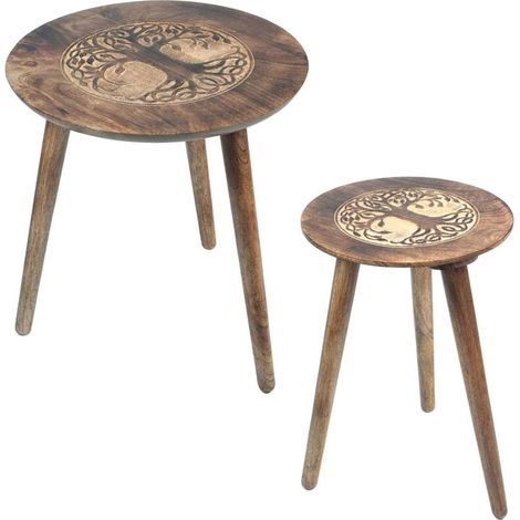 2 Tables d'appoint arbre de vie