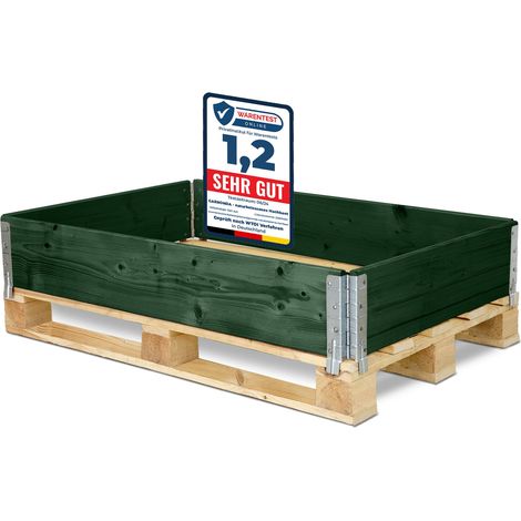 Garronda cadre en bois pliables pour palette boîte de rangement en bois cadre en bois (sans palette) Vert 1 Pièce 120x80x20 cm GD-0096