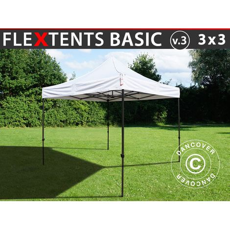 Pop up gazebo FleXtents Basic v.3, 3x3 m White