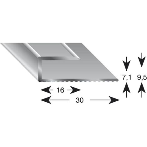 Kügele Gleitabschlussprofil U-Profil Übergangsleiste 7/1000mm Alu silber eloxiert