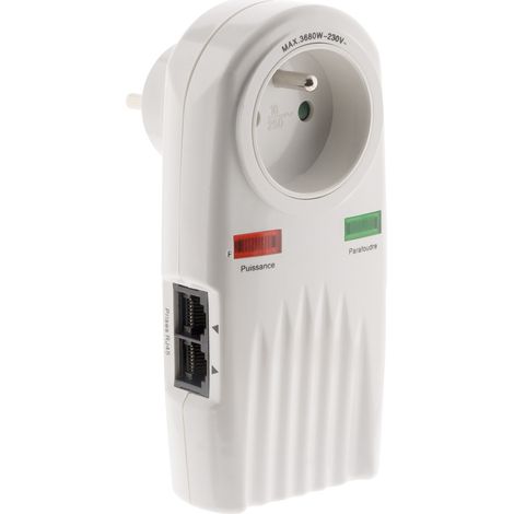 Prise parafoudre téléphone + TV SAT Ø9,52mm - Zenitech (1/6)