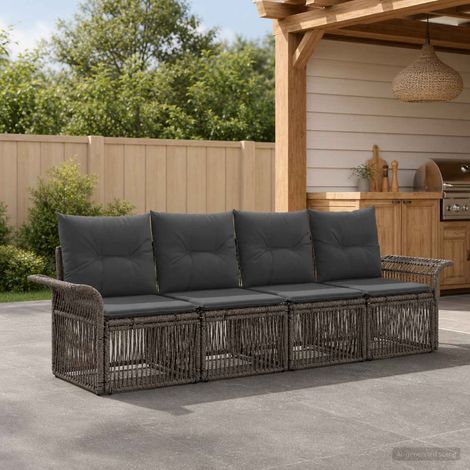 Set Divano da Giardino 4 pcs Grigio polyrattan vidaXL (1/5)