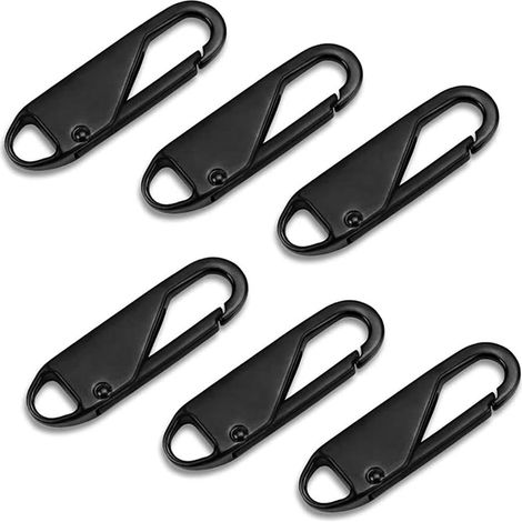 6 tirettes de fermeture éclair détachables à ressort, outil universel en métal pour tirette de fermeture éclair, kit de réparation compatible, rallonge de fermeture éclair (1/3)