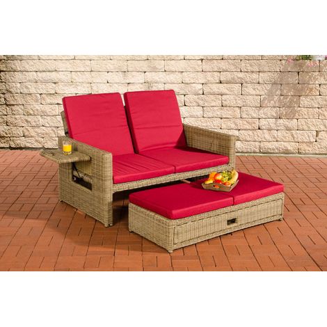 Polyrattan Sofa Ancona 5mm natura rubinrot (1/5)