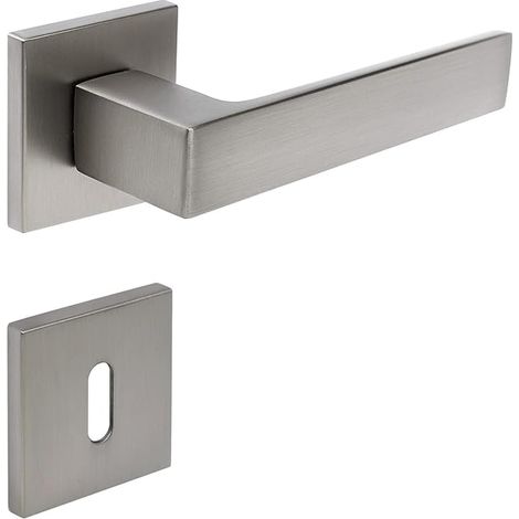 handle trim for guard locks door panel door handle rosette door fittings for interior doors bedroom doors silver colour (1/4)