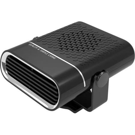 RHG Chauffage de voiture portable 360° avec fonction dégivrage, 12 V 150 W, chauffage auxiliaire pour voiture, noir