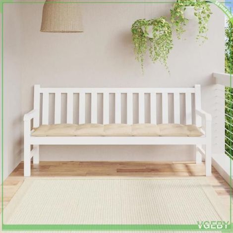 361624 Coussin de banc de jardin beige 180x50x7 cm tissu oxford (1/5)