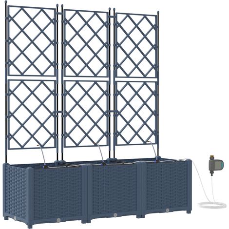 Pots de jardin，Jardinière Gris 120 x 40 x 142 cm Acier CFW74206 (1/4)