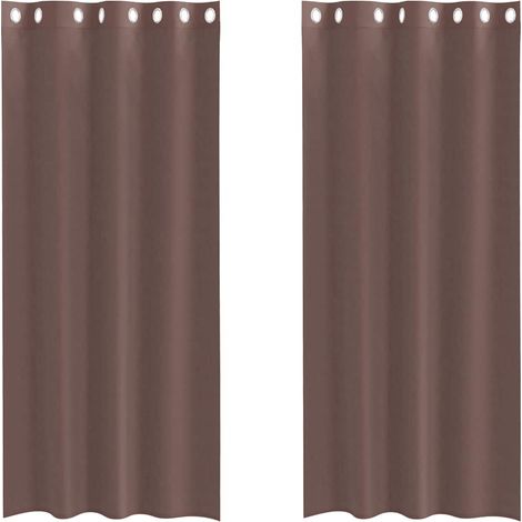 Maison Exclusive - Voile Vorhänge mit Ösen 2 Stk. Braun 140x245 c