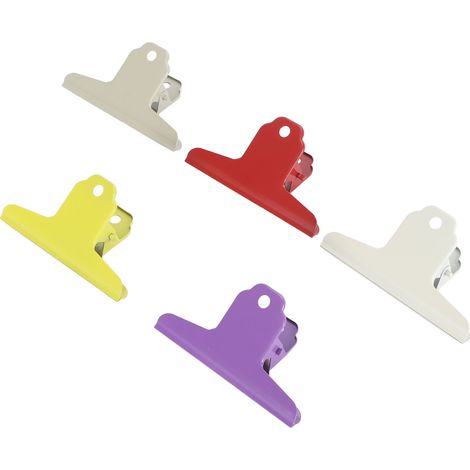 5 Stück bunte Metall-Scharnierclips, Wandbefestigung, robuste Feder, große Büroklammern (1/5)