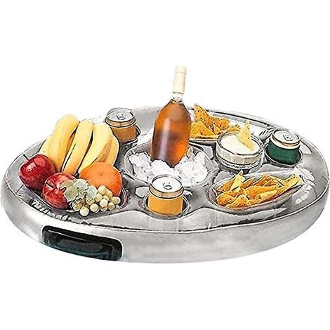 Plateau repas gonflable en PVC pour piscine, porte-gobelet perforé gonflable (1/4)