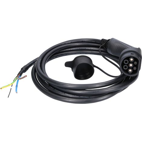 KS Tools efuturo Ladekabel gerade, Ende offen auf Typ 2 Stecker zum Anschluss an eine Wallbox, 1 Phase, bis zu 7,4 kW, 32 A, 230 V, Mode 3, 5 Meter (1/2)