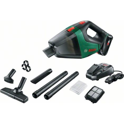 Bosch 06033B9101 Aspirador a batería UniversalVac 18 0,5L 1,7 m3/min 88mbar 1,3kg + batería 2,5Ah + cargador AL 1830 CV (1/4)