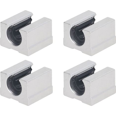 4 Blocs Coulissants à Billes Linéaires SBR12UU en Alliage d'Aluminium, Unité de Glissière Linéaire Ouverte (1/5)