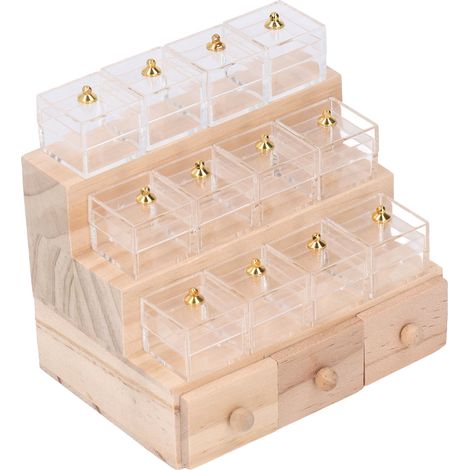Armoire miniature en bois pour maison de poupée, meuble de décoration réaliste pour vitrine à bonbons (1/5)