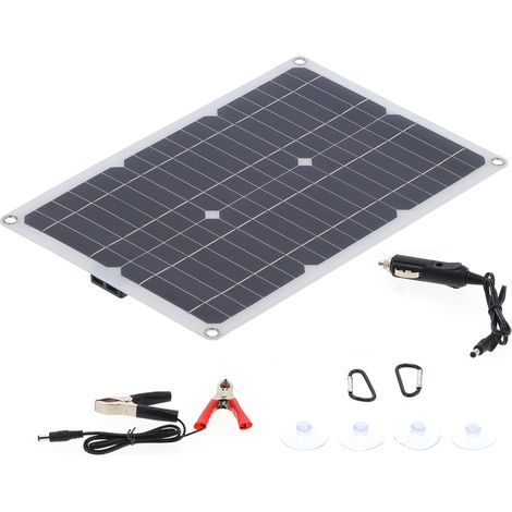 Kit panneau solaire flexible 23W avec sorties USB+DC, chargeur solaire pour batterie 12V voiture, module rechargeable.