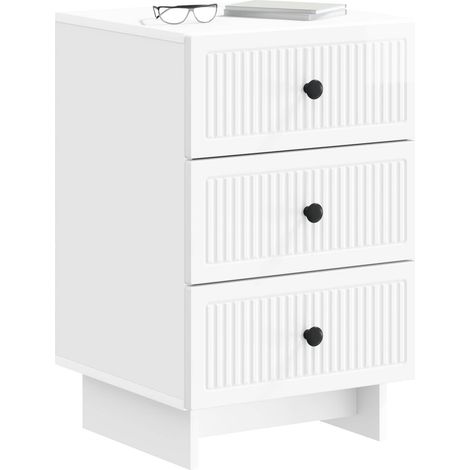 Maison Exclusive - Armadio da Notte con cassetto Bianco Lucido 43 x 41 x 66,5 cm