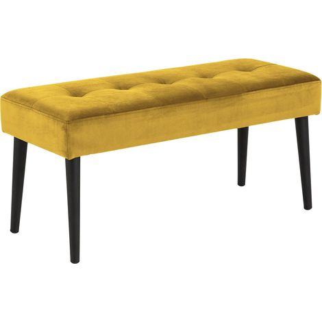 Banc 2 places en velours capitonné et métal BELLA (1/4)