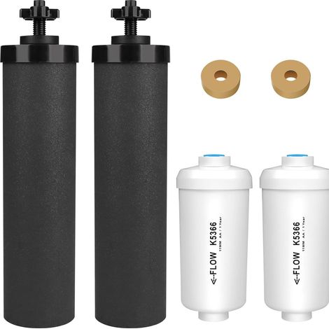 Filtre à Eau compatible avec Filtre Ber-key Purification Éléments Cartouche, D'élément Noir et de Filtre à Fluorure PF.2 Compatible avec la Collection Travelling Grand Royal Imperial Crown (4 pièces) (1/5)