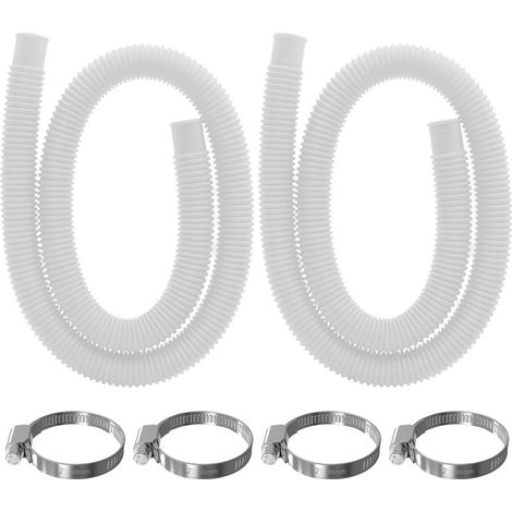 Tuyau de piscine 2 pièces 32 mm, tuyau de remplacement 150 cm, blanc pour Intex 300 GPH, 530 GPH et 1000 GPH (1/5)