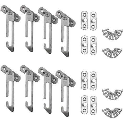 Lot de 8 verrous de sécurité pour fenêtre, crochet de sécurité enfant en acier inoxydable avec protection. (1/5)