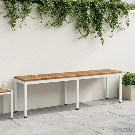 vidaXL Banco de jardín 161 x 35 x 45 cm Madera de Acacia Sólida (1/5)