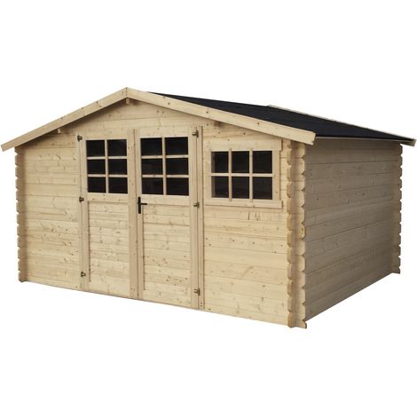 Abri de jardin en bois "Rocval" - 456 x 425 x 232 cm - 19.42 m² - 28 mm