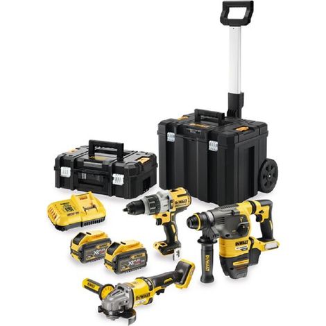 DeWALT DCK358X2T DCD996 Akku Schlagbohrschrauber + DCH333 Kombihammer SDS-plus + DCG414 Winkelschleifer 54V
