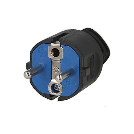 Solera – Prise mâle 2P+T 10/16A noire – Tension 230V – Indice de protection IP44 – Utilisation étanche pour applications humides (1/3)
