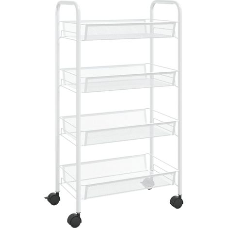 Maison Exclusive - Carrello da Cucina con 4 Ripiani Bianco 46x26x64 cm in Ferro