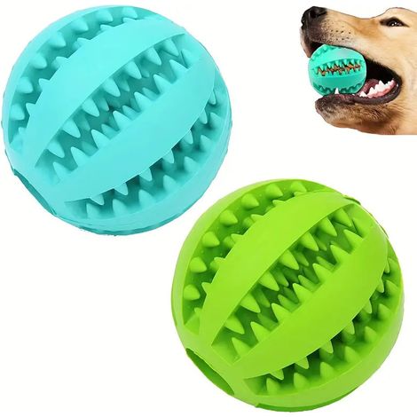 Giocattoli per animali domestici - giocattoli per la dentizione - palline con dispenser di premietti - palline da masticare resistenti - per divertimento e per alleviare la digrignazione dei denti - 7 (1/4)