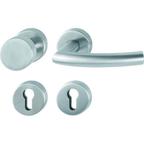 HOPPE® FH Wechselgarnitur mit Rosetten Trondheim FS-E58/42H/42HS/1430, Edelstahl, 10722470 (1/2)
