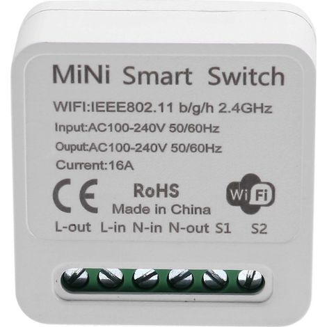 Mini relais intelligent WiFi, module de minuterie pour interrupteur lumineux DIY, application Smart Life/Tuya, télécommande sans fil (1/5)
