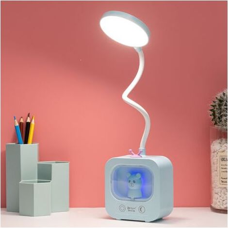 PA Lampe de lecture LED rechargeable pour protection des yeux, idéale pour un bureau, une table de chevet ou un dortoir (bleu) (1/4)