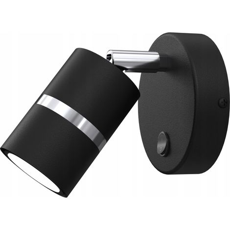 Applique murale, plafonnier, noir, chrome, mobile, LED GU10, lampe polonaise (1/3)