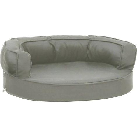 vidaXL Materasso Ergonomico per Cani 60x42 cm Effetto Lino Grigio (1/5)