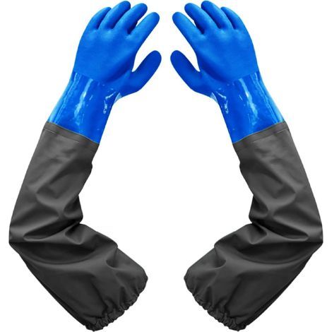 Wasserdichte Gummihandschuhe, 27 Zoll, elastische Bündchen, dickes Futter, geeignet für die chemische Industrie, Landwirtschaft und Fischerei