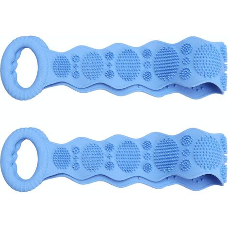 Blue TPE Silicone Shower Towel for Deep Cleansing and Body