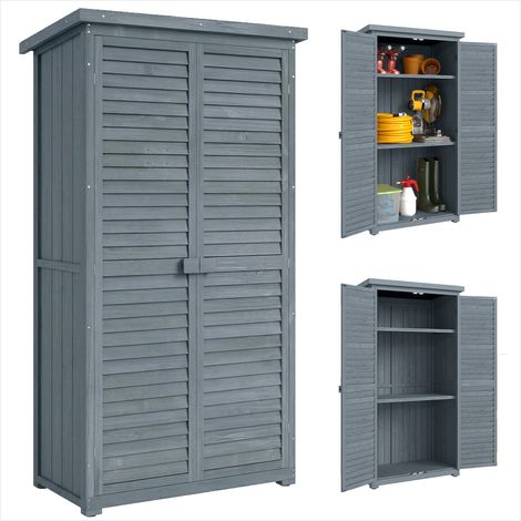 Chariot de jardin Armoire de jardin en bois 2 étagères 87 x (1/5)