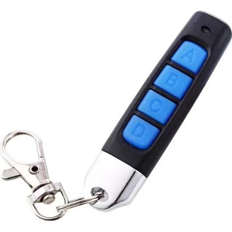 Télécommande Universelle 4 Boutons 433MHz pour Portail, Garage, Porte Roulante et Velux - Clonage Sans Fil (Noir-Bleu)