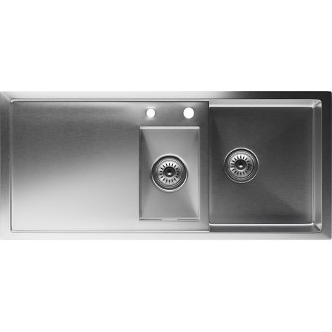 Klarstein Edelstahl-Waschbecken 100x45 cm für die Küche, inkl. Überlauf & Sieb - perfekte Größe & Material für deine Küchenbedürfnisse - ideal für den Wasserhahn in deiner Küche