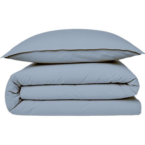 Housse de couette en coton 57 fils unie nuage 240x220cm